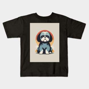 Shih Tzu Dog 2 - Japanese Retro Art Kids T-Shirt